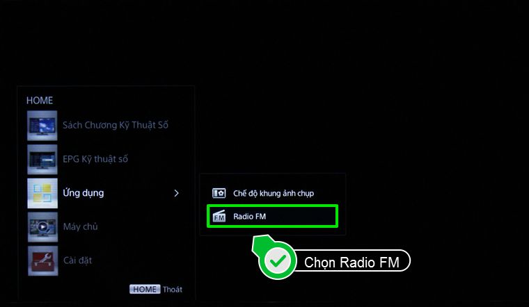  Nhấn chọn Radio FM trong Ứng dụng